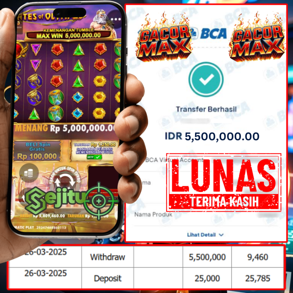 PEMENANG JACKPOT SEJITU GATES OF OLYMPUS PRAGMATIC PLAY