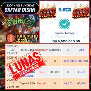 SELAMAT KEPADA MEMBER SEJITU JACKPOT PAUS TOGEL PASARAN HONGKONG LOTTO