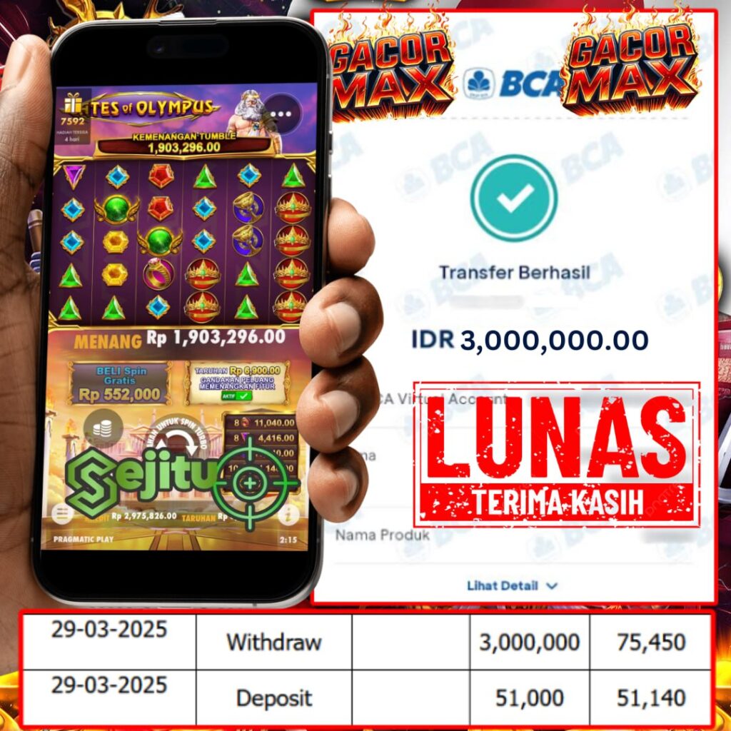 PEMENANG JACKPOT SEJITU GATES OF OLYMPUS PRAGMATIC PLAY