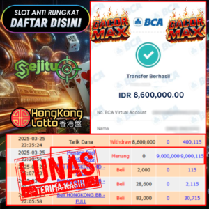 SELAMAT KEPADA MEMBER SEJITU JACKPOT PAUS TOGEL PASARAN HONGKONG LOTTO