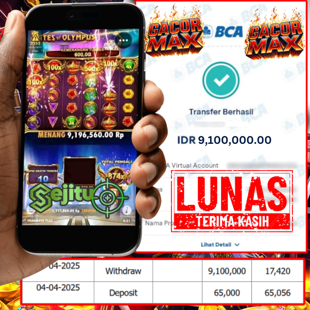 PEMENANG JACKPOT SEJITU GATES OF OLYMPUS PRAGMATIC PLAY