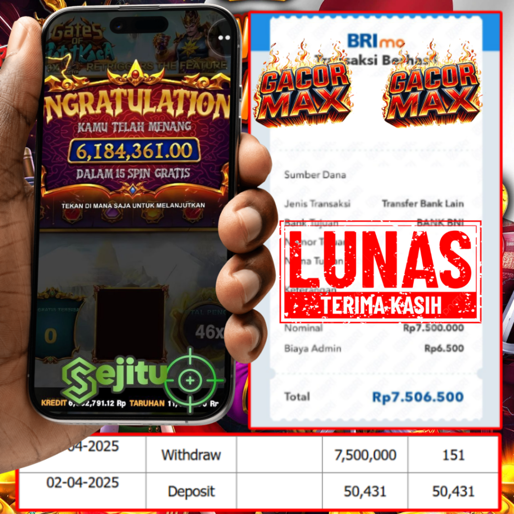 PEMENANG JACKPOT SEJITU GATES OF GATOTKACA PRAGMATIC PLAY