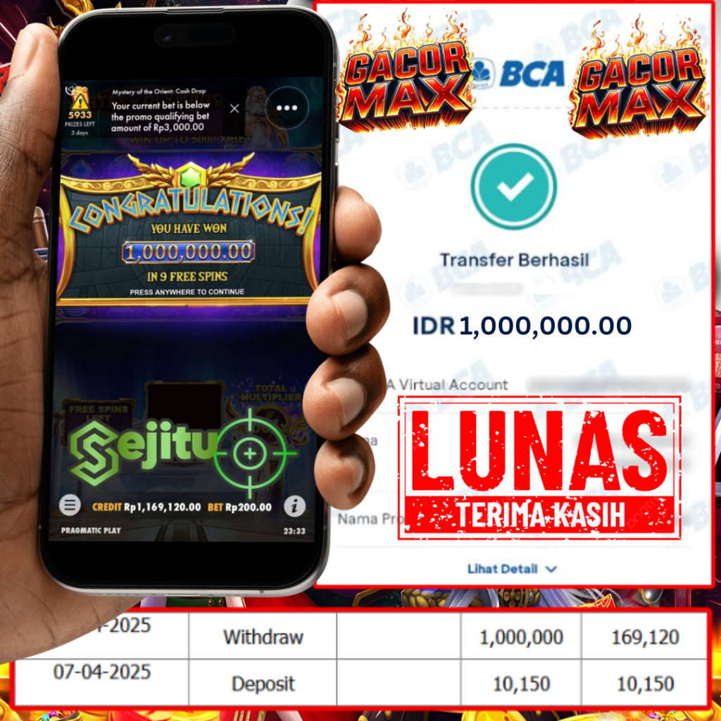PEMENANG JACKPOT SEJITU GATES OF OLYMPUS PRAGMATIC PLAY