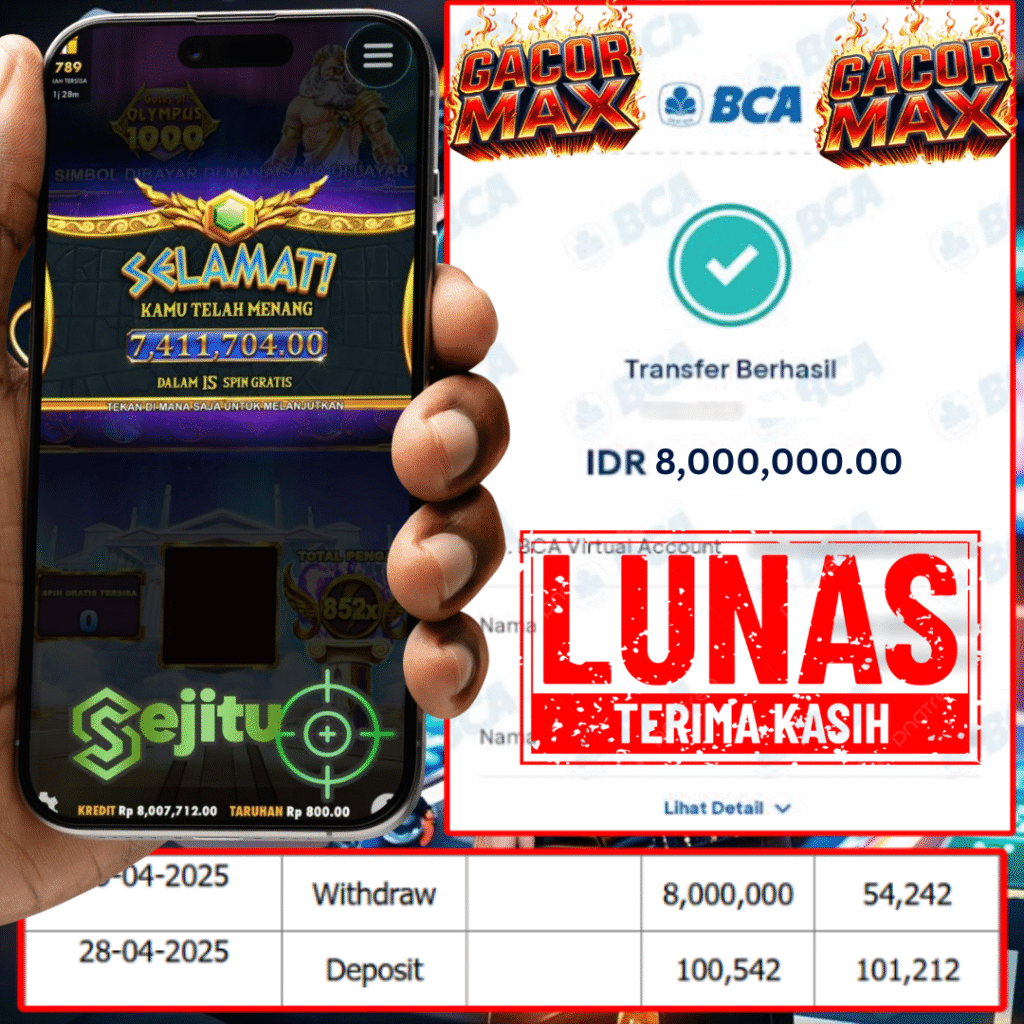 PEMENANG JACKPOT SEJITU GATES OF OLYMPUS 1000 PRAGMATIC PLAY