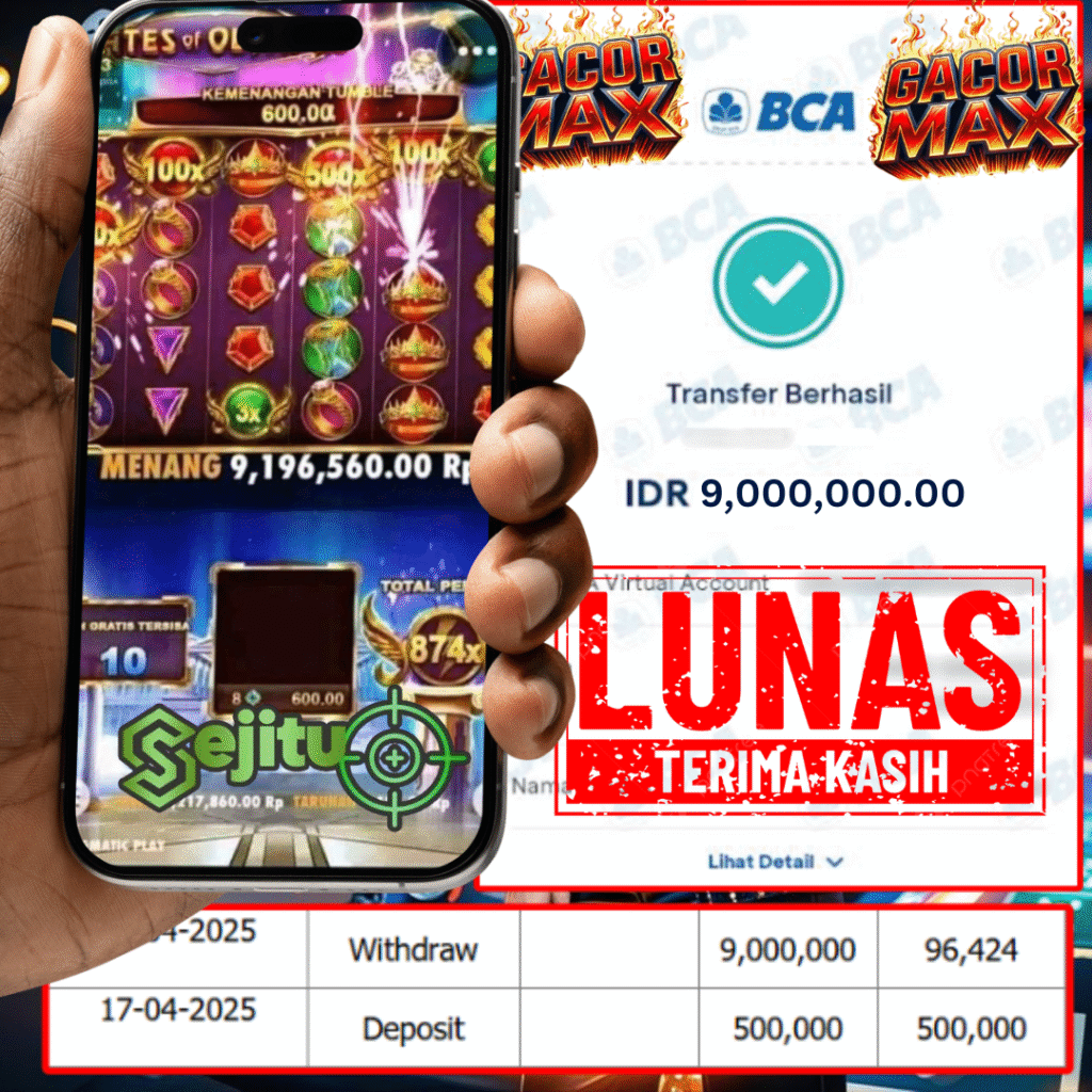 PEMENANG JACKPOT SEJITU GATES OF OLYMPUS PRAGMATIC PLAY