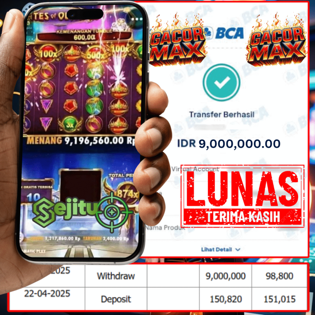 PEMENANG JACKPOT SEJITU GATES OF OLYMPUS PRAGMATIC PLAY