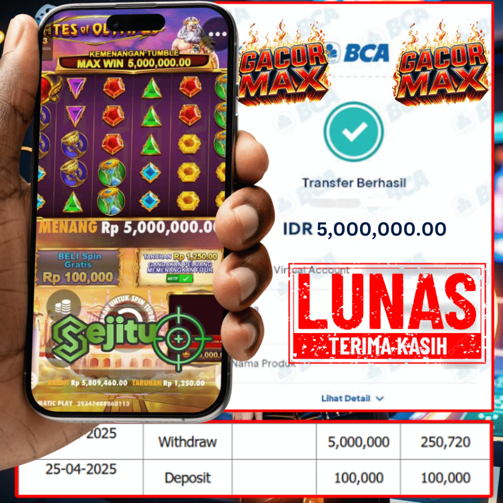 PEMENANG JACKPOT SEJITU GATES OF OLYMPUS PRAGMATIC PLAY
