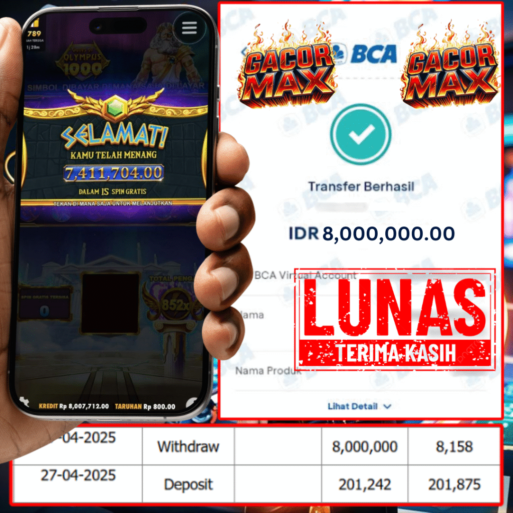 PEMENANG JACKPOT SEJITU GATES OF OLYMPUS 1000 PRAGMATIC PLAY