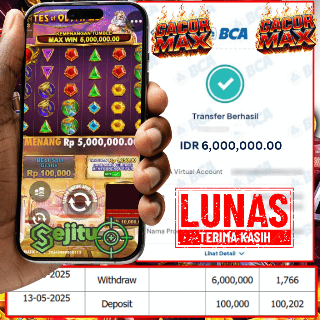 PEMENANG JACKPOT SEJITU GATES OF OLYMPUS PRAGMATIC PLAY