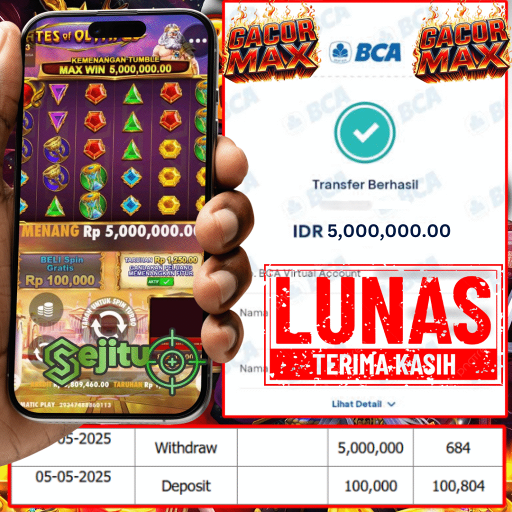 PEMENANG JACKPOT SEJITU GATES OF OLYMPUS PRAGMATIC PLAY