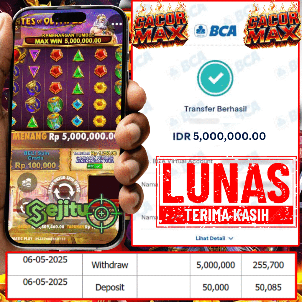 PEMENANG JACKPOT SEJITU GATES OF OLYMPUS PRAGMATIC PLAY