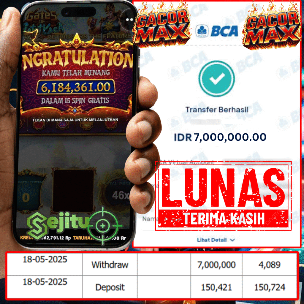 PEMENANG JACKPOT SEJITU GATES OF GATOTKACA PRAGMATIC PLAY