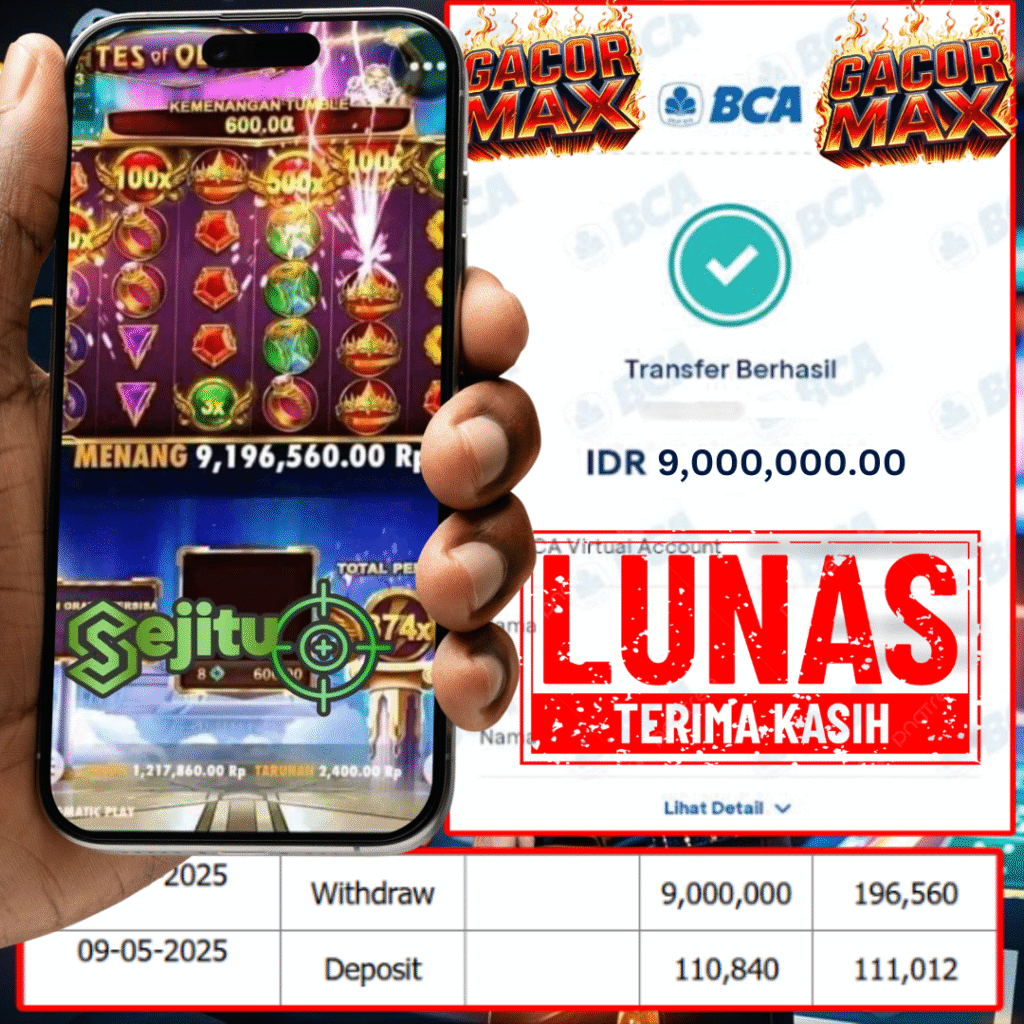 PEMENANG JACKPOT SEJITU GATES OF OLYMPUS PRAGMATIC PLAY