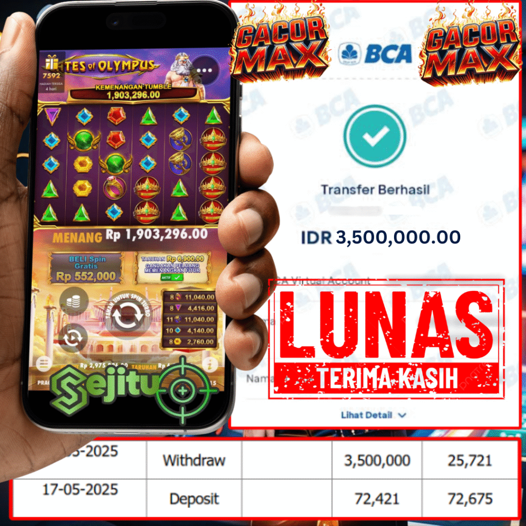 PEMENANG JACKPOT SEJITU GATES OF OLYMPUS PRAGMATIC PLAY