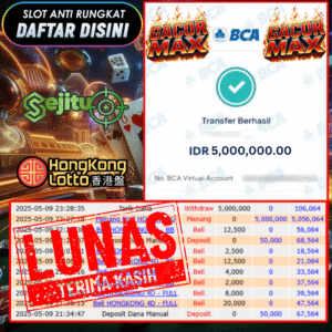 SELAMAT KEPADA MEMBER SEJITU JACKPOT PAUS TOGEL PASARAN HONGKONG LOTTO