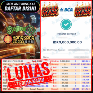 SELAMAT KEPADA MEMBER SEJITU JACKPOT PAUS TOGEL PASARAN HONGKONG LOTTO