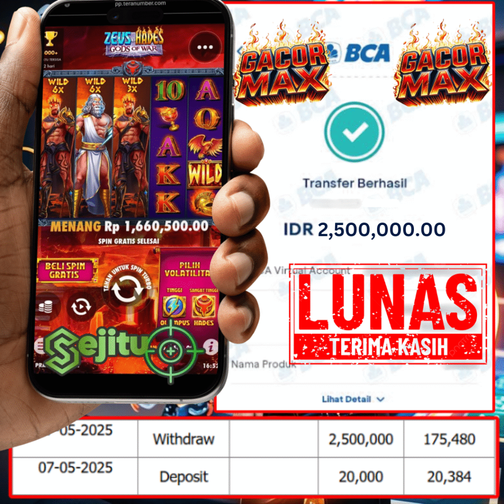 PEMENANG JACKPOT SEJITU ZEUS VS HADES GOD OF WAR PRAGMATIC PLAY