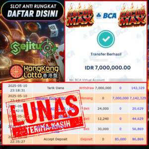 SELAMAT KEPADA MEMBER SEJITU JACKPOT PAUS TOGEL PASARAN HONGKONG LOTTO