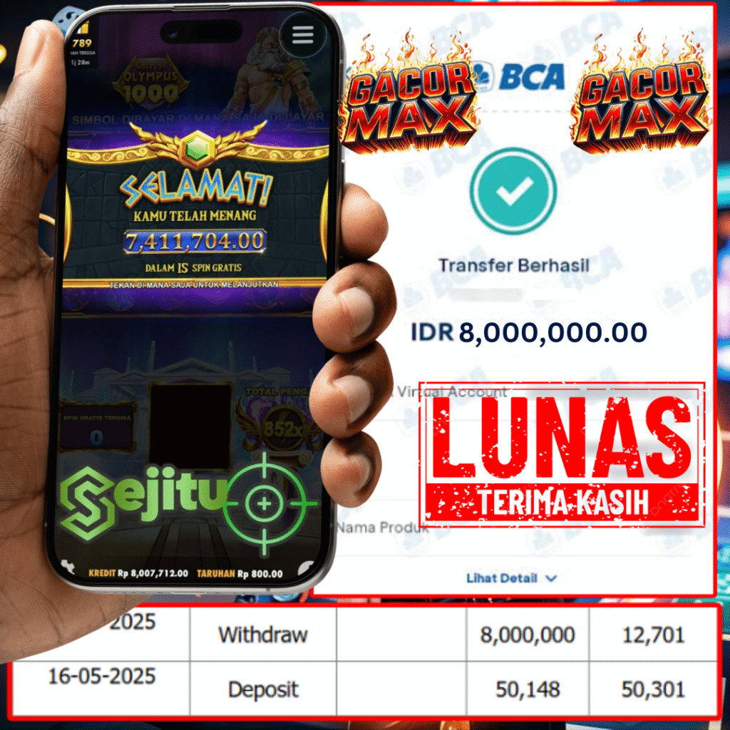 PEMENANG JACKPOT SEJITU GATES OF OLYMPUS 1000 PRAGMATIC PLAY