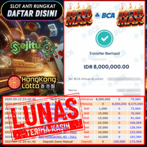 SELAMAT KEPADA MEMBER SEJITU JACKPOT PAUS TOGEL PASARAN HONGKONG LOTTO