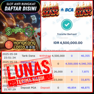 SELAMAT KEPADA MEMBER SEJITU JACKPOT PAUS TOGEL PASARAN HONGKONG LOTTO