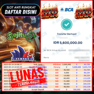 SELAMAT KEPADA MEMBER SEJITU JACKPOT PAUS TOGEL PASARAN SYDNEY