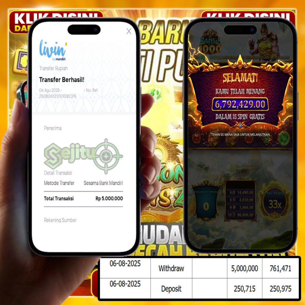 SELAMAT KEPADA MEMBER SEJITU JACKPOT GAMES GATES OF GATOTKACA 1000 PRAGMATIC PLAY