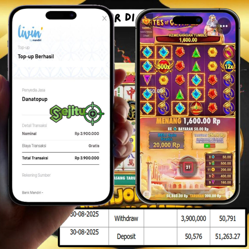 SELAMAT KEPADA MEMBER SEJITU JACKPOT GAMES GATES OF OLYMPUS PRAGMATIC PLAY