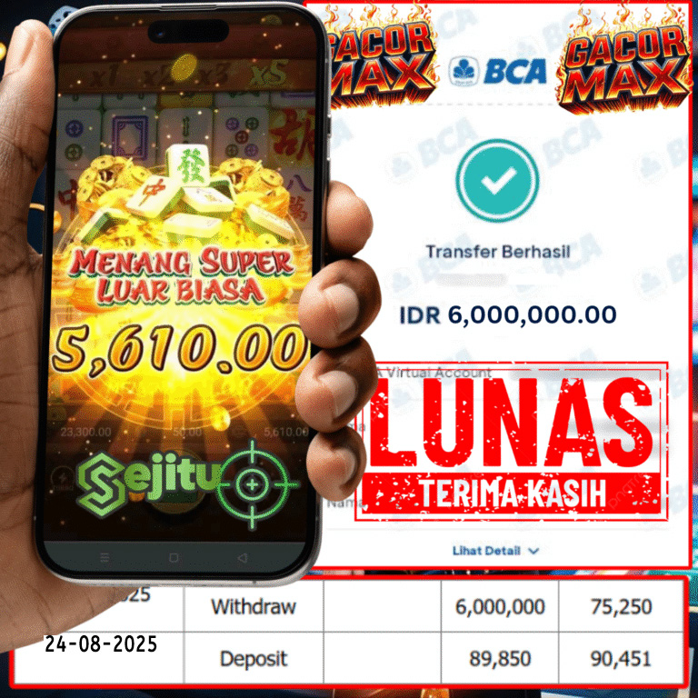 SELAMAT KEPADA MEMBER SEJITU JACKPOT GAMES MAHYONG WAYS PG SOFT