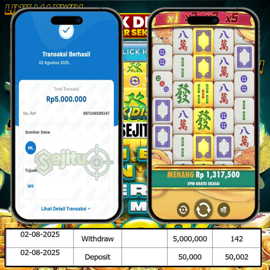 SELAMAT KEPADA MEMBER SEJITU JACKPOT GAMES MAHYONG WINS 3 PRAGMATIC PLAY