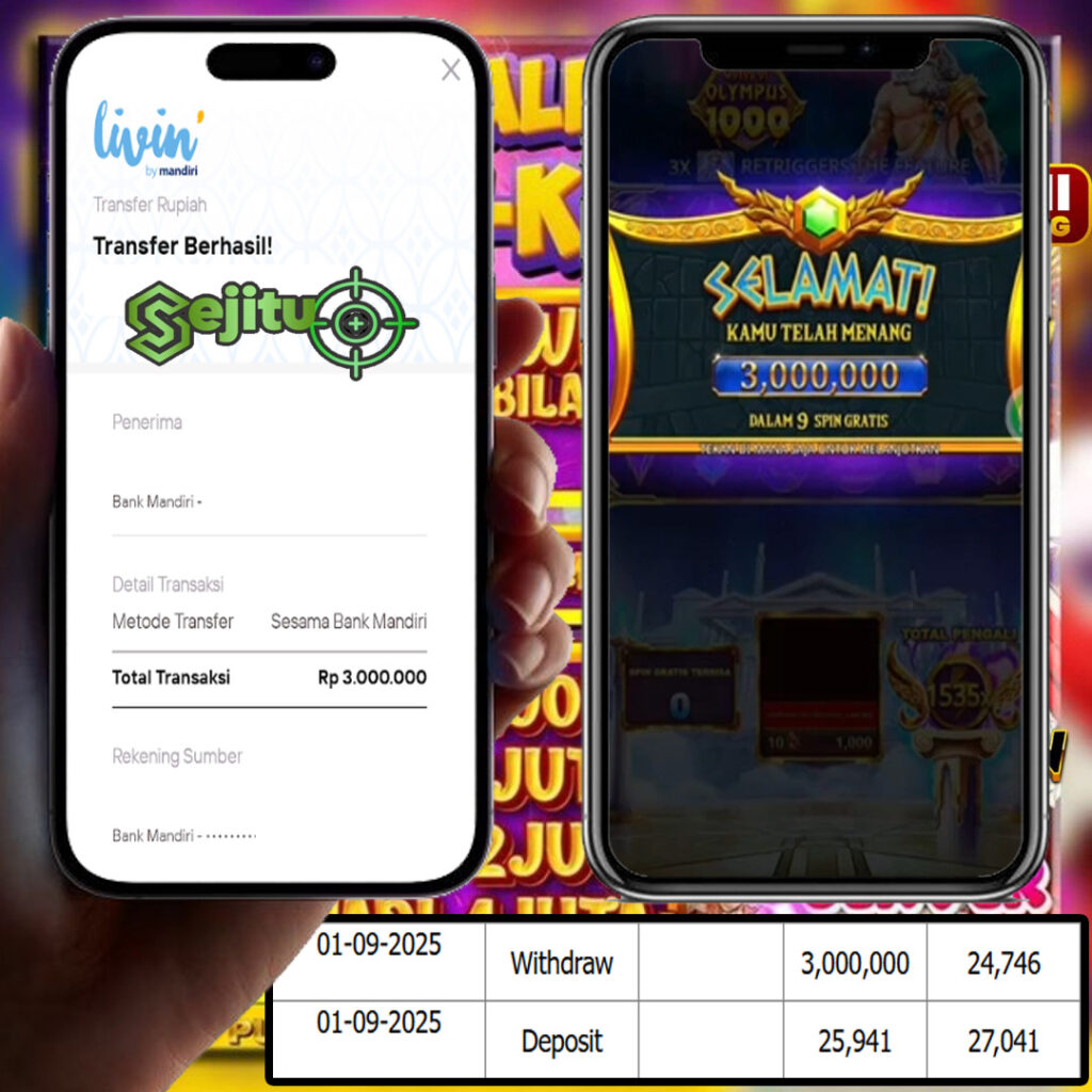 SELAMAT KEPADA MEMBER SEJITU JACKPOT GAMES GATES OF OLYMPUS 1000 PRAGMATIC PLAY
