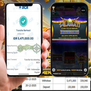 SELAMAT KEPADA MEMBER SEJITU JACKPOT GAMES GATES OF OLYMPUS PRAGMATIC PLAY