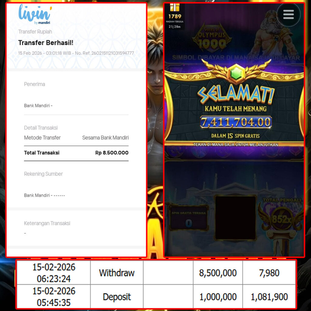 SELAMAT KEPADA MEMBER SEJITU JACKPOT GAMES GATES OF OLYMPUS 1000 PRAGMATIC PLAY