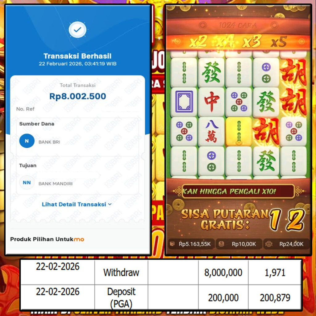 SELAMAT KEPADA MEMBER SEJITU JACKPOT GAMES MAHYONG WAYS PG SOFT