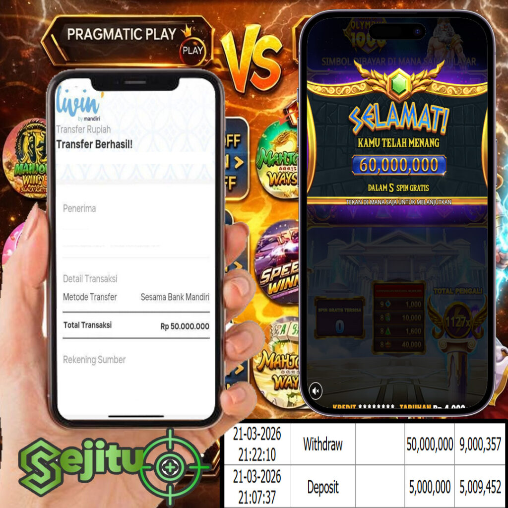 SELAMAT KEPADA MEMBER SEJITU JACKPOT GAMES GATES OF OLYMPUS PRAMATIC PLAY